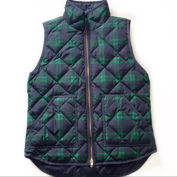 J. Crew Navy & Green Plaid Excursion Vest - Picture 2 of 4